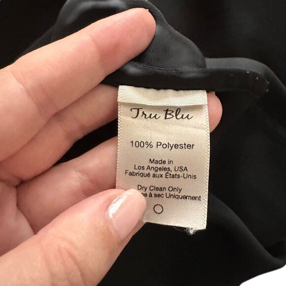 TRU BLU Satin Cowlneck Mini Dress Black Small - Picture 4 of 4